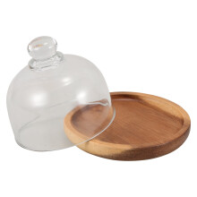 Wood and Glass Cake Stand for 2-inch Cakes