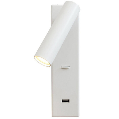 Adjustable Wall Lamp for Hotels – White Aluminium