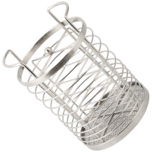 Soporte para palillos de acero inoxidable con orificios de drenaje.