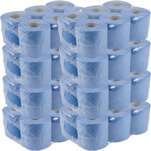 6 Rolls Blue Centrefeed 2ply Embossed Paper Towel 2