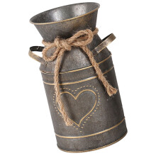 Galvanized Iron Flower Vase with Handle 10x10.5x19cm