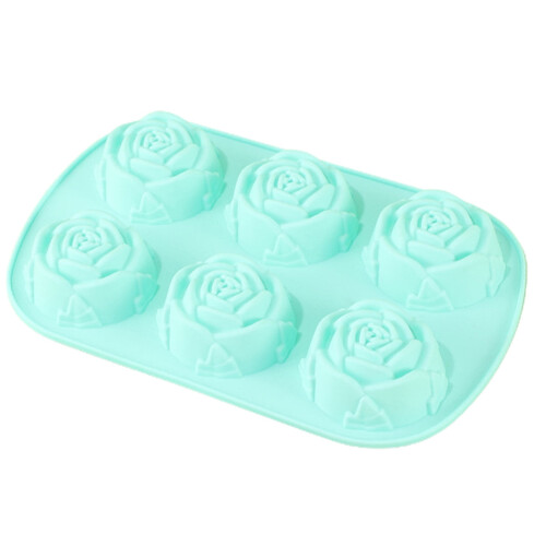 Silicone Rose-Shaped Cake Mold 6-Cavity