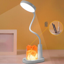 LED Stone Desk Lamp, Adjustable Brightness, Rechargeable