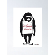 Kunstdruck im Banksy-Stil mit Affenmotiv