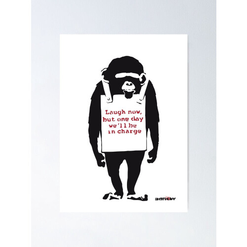 Impressão artística de macaco no estilo Banksy