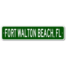Fort Walton Beach Florida Metal Wall Sign 4 x 16 in