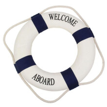 Decorazione da parete a forma di salvagente nautico da 24 pollici