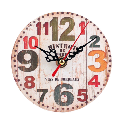 Vintage Wooden Silent Wall Clock 12cm
