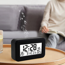 LCD Digital Alarm Clock for Home, Black, 10.5x6.3x3.4cm