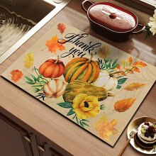 Pumpkin & Maple Leaf Placemats Rubber 40x30cm