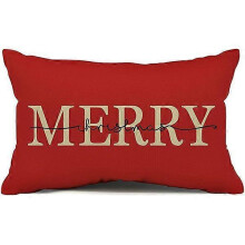 (shape21) Christmas Pillow Covers Merry Christmas Throw Pillow Decorative Christmas Red
