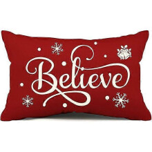 (shape2) Christmas Pillow Covers Merry Christmas Throw Pillow Decorative Christmas Red