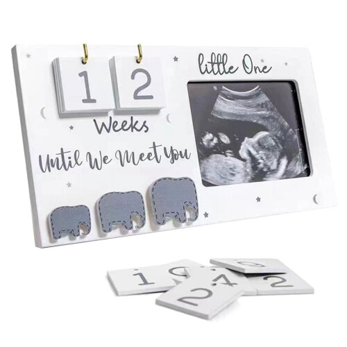 Ultrasound Picture Frame with Week Countdown and Elephant