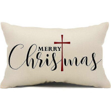 (shape9) Christmas Pillow Covers Merry Christmas Throw Pillow Decorative Christmas Red