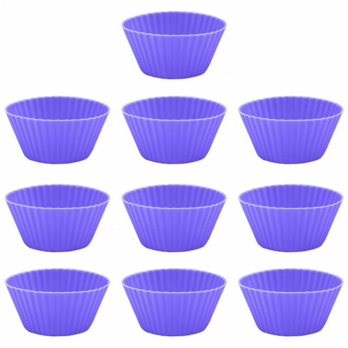 Siliconen bakvormpjes, 10 stuks, paars