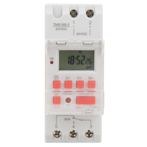 Interruptor temporizador programável 24V DC 30A com display LCD