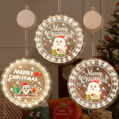 LED Suction Cup Christmas Lights Multicolor Battery Operated
