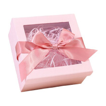 Transparent Valentine's Day Gift Box with Bow