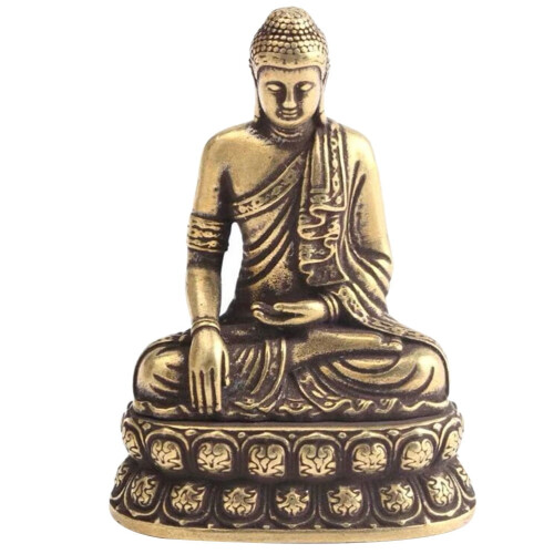 Sakyamuni Buddha-staty i ren koppar, 4,6 cm
