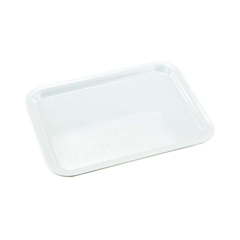 White plastic serving tray rectangular small