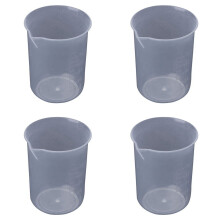 50mL Graduated Beaker, Clear Polypropylene, 4 pcs