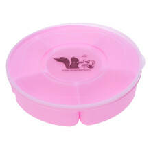 6-Compartment Plastic Serving Tray with Lid