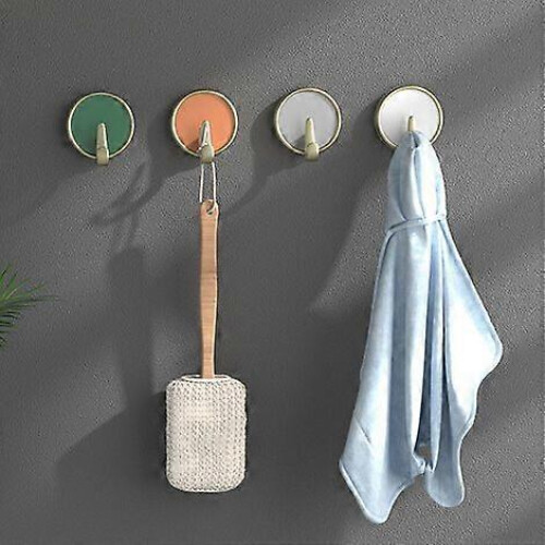 4 Pieces Adhesive Hook, ABS Waterproof and Rustproof Wall Hook for Home and 2