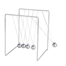 Small Newtons Cradle Kinetic Desk Toy with Durable Metal Balls for Physics Learning and Stress Relief