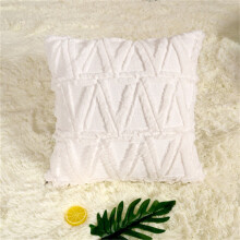 Plush Pillow Case 45x45cm Short Pile with 3D Embroidery