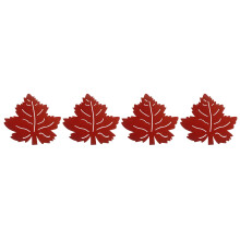 Set de 4 sets de table antidérapants en forme de feuille de Noël avec dessous de tasse