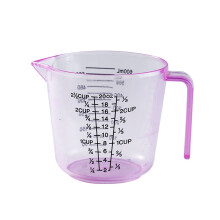 Gobelet doseur en plastique transparent avec poignée, 600 ml