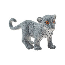 Mini snöleopard djurmodellleksak - flerfärgad plast