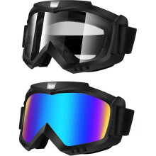 Dirt Bike Goggles 2 Pack - Motorcycle, ATV, Riding, Ski, Windproof Racing Glasses  Colorfu