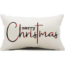 (shape12) Christmas Pillow Covers Merry Christmas Throw Pillow Decorative Christmas Red