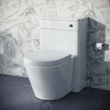 Modern 500mm Back To Wall WC Rimless Toilet Gloss White Space Saving