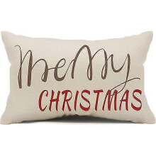 (shape23) Christmas Pillow Covers Merry Christmas Throw Pillow Decorative Christmas Red