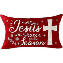 (shape17) Christmas Pillow Covers Merry Christmas Throw Pillow Decorative Christmas Red