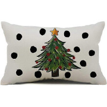 (shape29) Christmas Pillow Covers Merry Christmas Throw Pillow Decorative Christmas Red