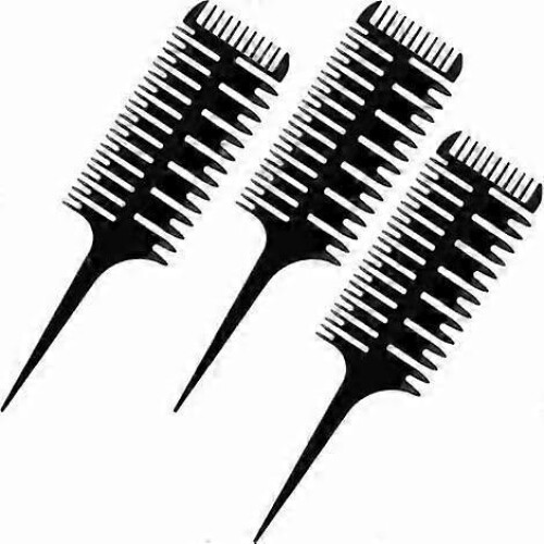 3 Pieces 3 Way ir Highlighting Cutting Comb 3 Sided Highlighting Comb Weaving