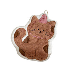 Cartoon Cats Shape Soft Corals Fleece Hand Towel Drying Towel-2