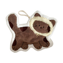 High Absorbent Corals Fleece Hand Towel With Lovely Cats-3