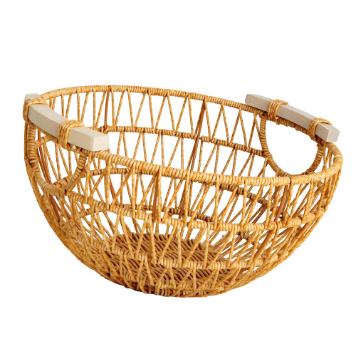 Sturdy Plastic Rattan Bin Iron Reinforcement For Small Space