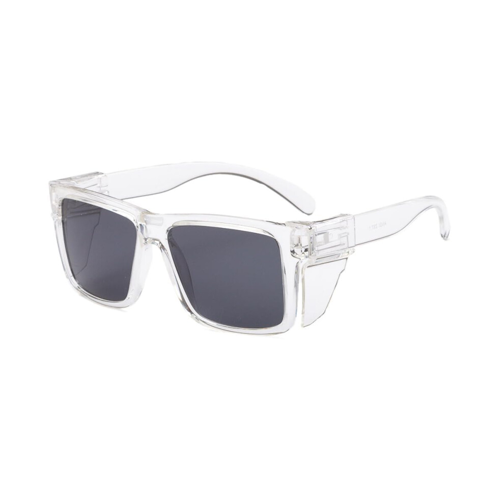 Safety Glasses Z87 Uv400 Polarized With Removable Side Shields Clear Smoke Lens For Work And Cycling 9330225832706