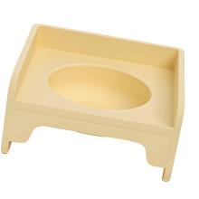 Raised Pet Dog Cats Feeding Bowl Plastic Modern Design-Yellow