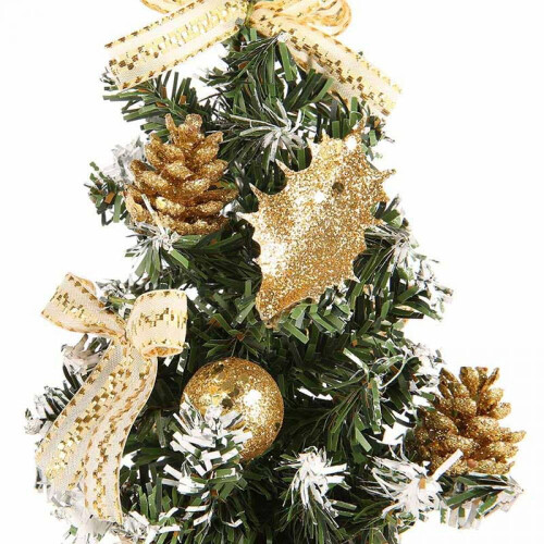 Artificial Mini Christmas Tree with Colored Ornaments 2