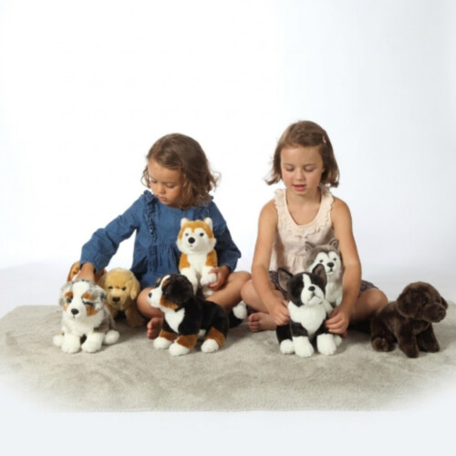 Realistischer Husky-Plüschhund – sitzend, 25 cm 1