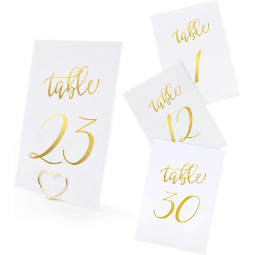 UrbanMingle 30 Pieces Table numbers for Wedding Reception with Pcs Number Holder 1