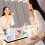 Practical Travel Toiletry bag pliable Design-white marble 3