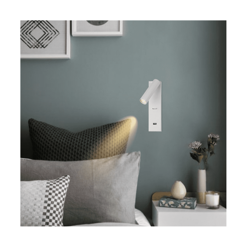 Adjustable Wall Lamp for Hotels – White Aluminium 2