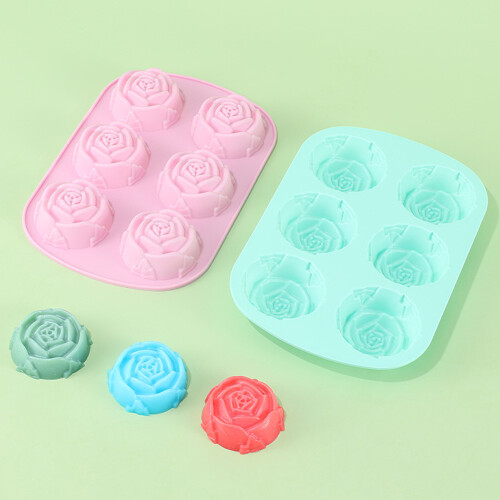 Silicone Rose-Shaped Cake Mold 6-Cavity 2